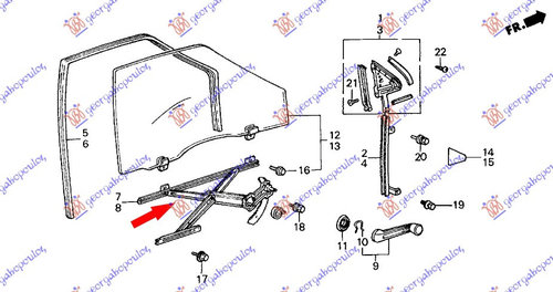 Macara Geam Fata Mecanica - Honda Civic Sedan 1982 , 75320-Sb4-003