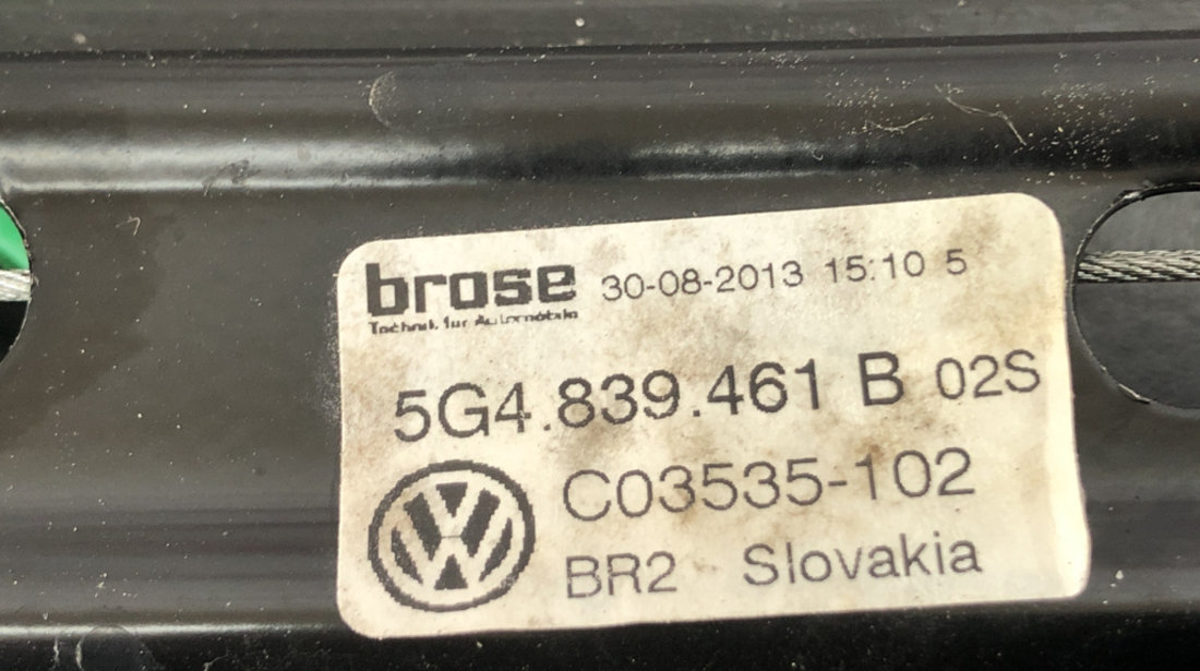 Macara geam stanga spate VW Golf 7 1.4TSI Manual sedan 2014 (5G4839461B)