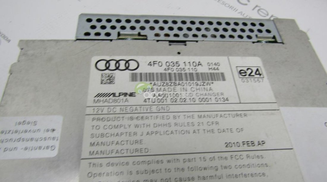 Magazie 6Cd Audi A6 4F / A8 4E Facelift cod 4F0035110A - 4F0057110K - 4F0035110