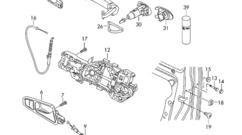 Maner usa stanga Volkswagen Passat (3C) Combi 2010 2.0 TDI OEM 3C0837209