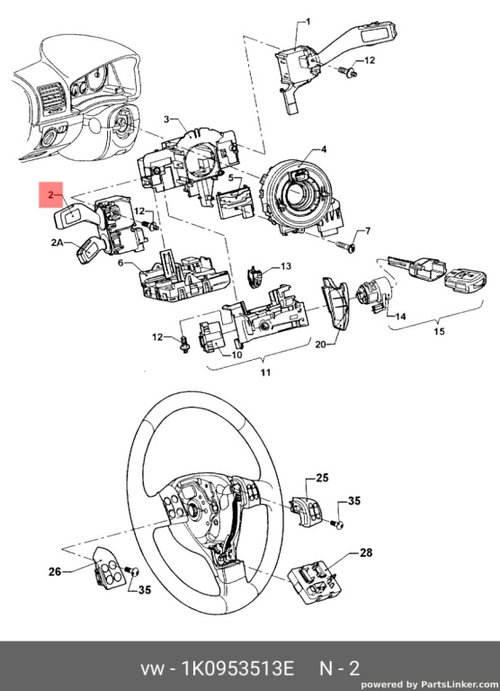 Maneta semnalizare 1K0953513E Vw Golf 5 combi TDI 2007 BLS OEM 1K0953513E