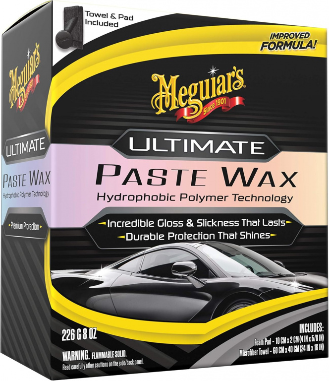 Meguiar's Ultimate Paste Wax Hydrophobic Polymer Technology Ceara Auto Solida 226G G210608