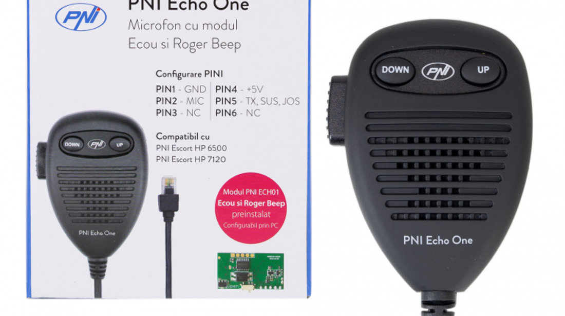 Microfon PNI Echo One pentru PNI HP 6500 si PNI HP 7120 cu modul de ecou ajustabil si roger beep programabil PNI-ECH-01