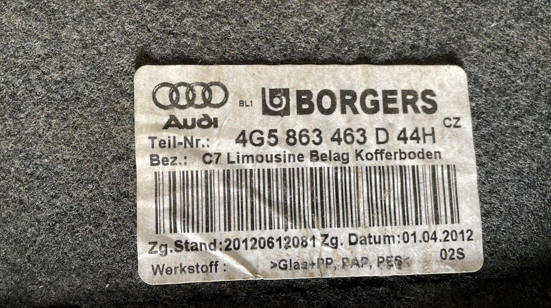 Mocheta portbagaj Audi A6 C7 2011-2014 cod: 4G5863463D