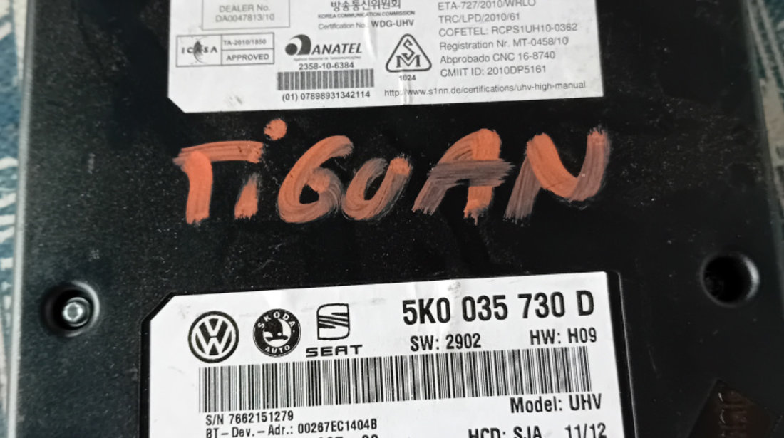 Modul bluetooth Volkswagen Tiguan 2014, 5K0035730D