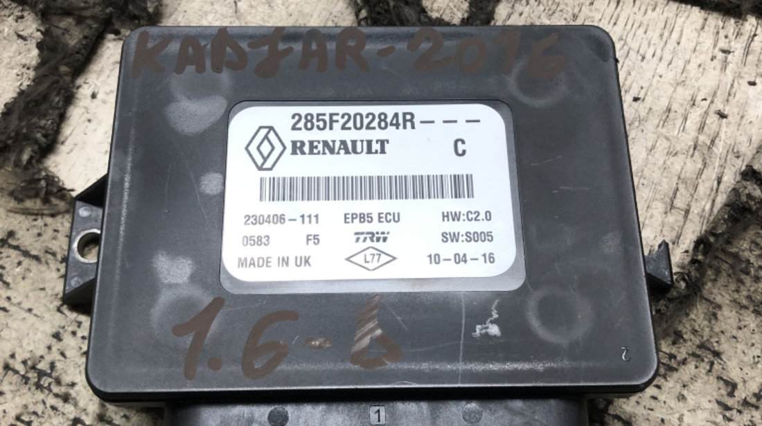 Modul frâna de mana Renault Kadjar 1.6 Motorina 2016, 285F20284R