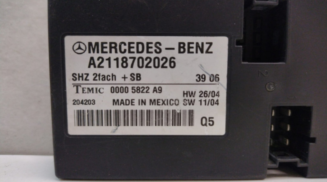 Modul Incalzire Scaune, cod A2118702026 A2118702026 Mercedes-Benz E-Class W211/S211 [facelift] [2006 - 2009]