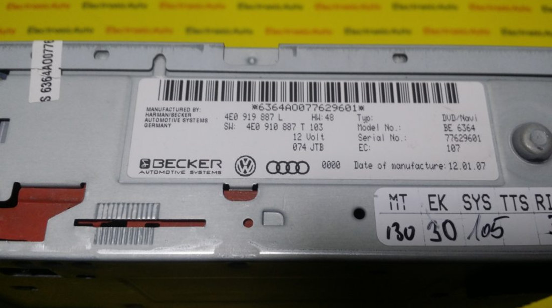 Modul Navigatie Audi A6, 4E0910887T, 4E0919887L