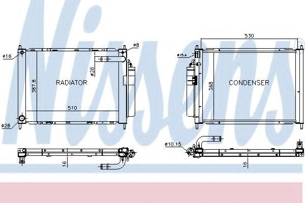 Modul racire NISSAN NOTE (E11) (2006 - 2013) NISSENS 68747 piesa NOUA