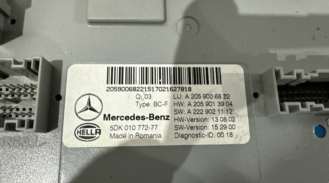 Modul SAM A2059006822 Mercedes-Benz C-Class Sedan (W205) 1.6 129 cai