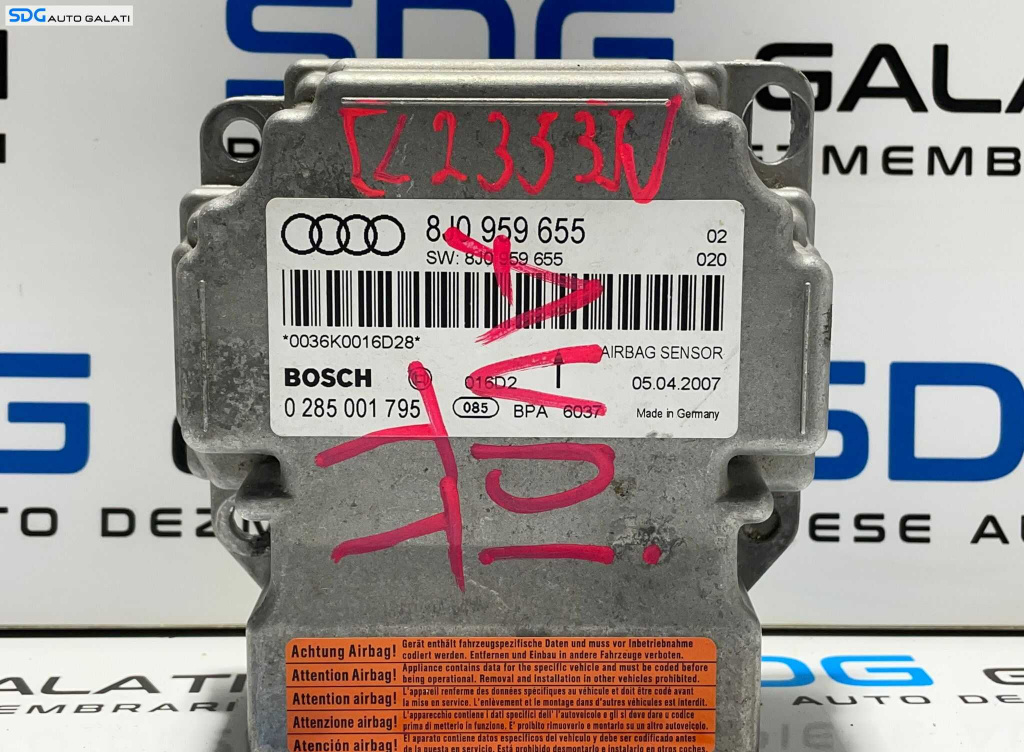 Modul Unitate Calculator Control Airbag Audi TT 8J MK2 2007 - 2014 Cod 8J0959655 [L2353]