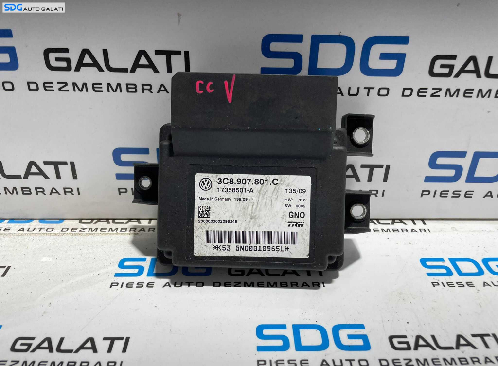 Modul Unitate Calculator Frana de Mana Electrica Volkswagen Passat B6 2005 - 2010 Cod 3C8907801C 3C8.907.801.C [L3282]