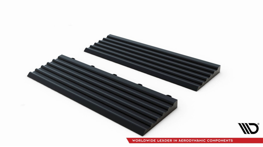 Modular "MAXTON Floor"- Edge Tile (Male Pegs) MXFL-EDGE-M-BLACK-1