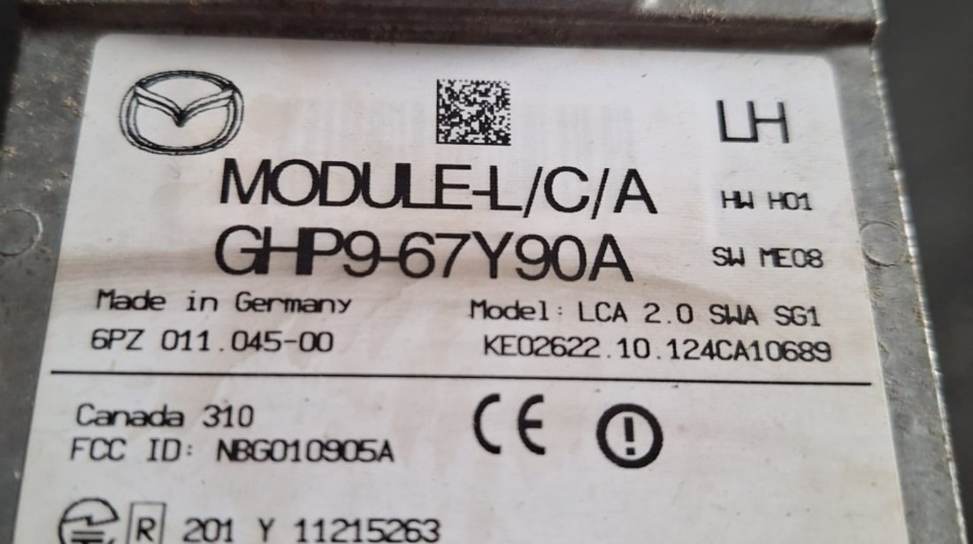 Module Side Assist cu cablaj ?i suporti GHP9-67T80A, GHP9-67T90A MAZDA 6 Break (GJ, GL) 2.5 (GJ5FW)