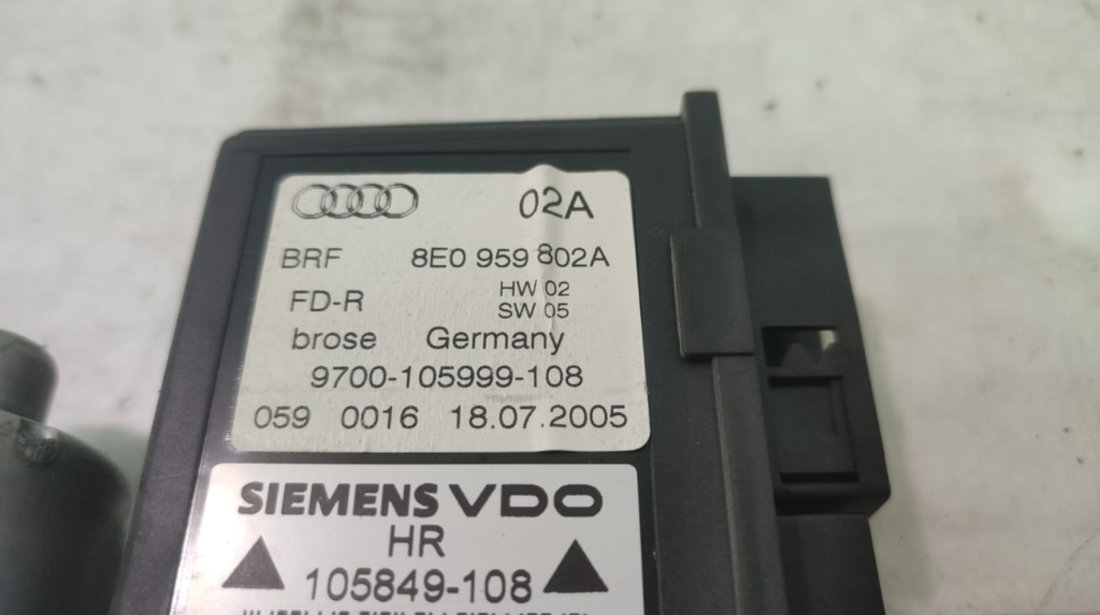 Motoras geam dreapta spate 8e0959802a Audi A4 B7 [2004 - 2008] 2.0 BPW