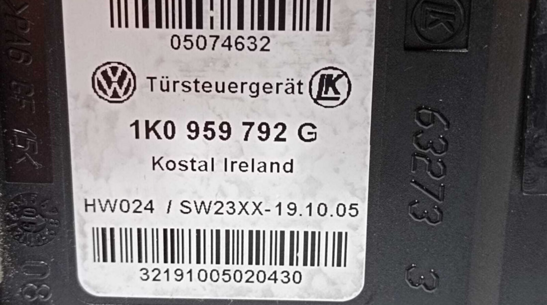 Motoras Geam Macara Electrica Usa Portiera Dreapta Fata Volkswagen Touran 2010 - 2015 Cod 1K0959792G 1T0959702B [M6690]