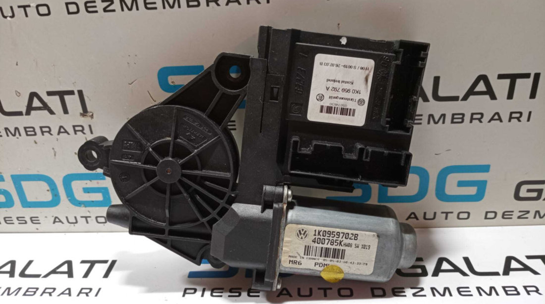 Motoras Macara Electrica pentru Geam Sticla Usa Portiera Dreapta Fata Volkswagen Touran 2003 - 2010 Cod 1K0959792A 1K0959702B [M5998]