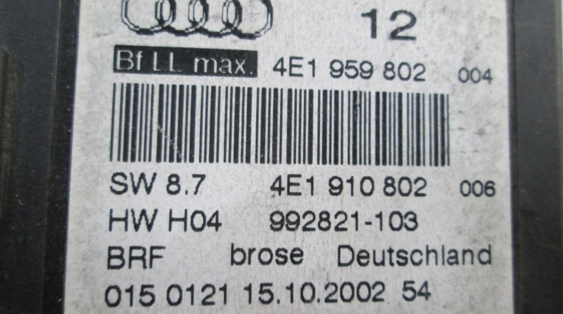 Motoras macara geam dreapta fata Audi A8 an 2002 2003 2004 2005 2006 2007 2008 2009 2010 cod 4E1910802