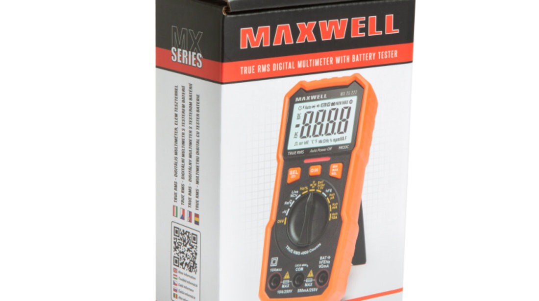 Multimetru digital Maxwell MX 25222 cu tester baterie + functie lumina de  lucru 25222 #88183867