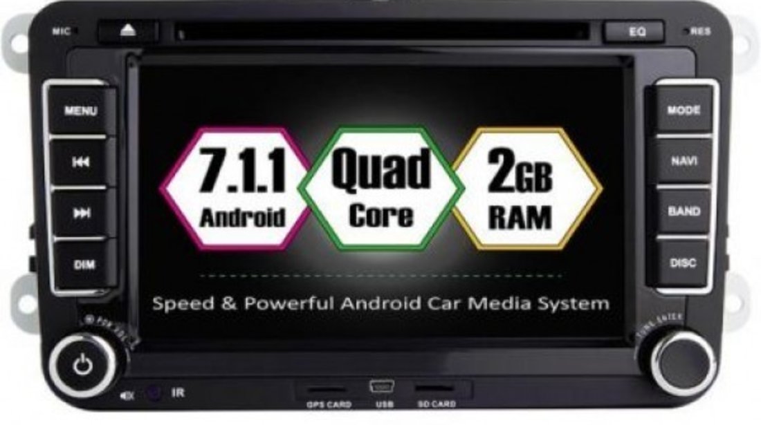 NAVIGATIE ANDROID 7.1.1 DEDICATA VW Caddy ECRAN 7'' CAPACITIV 16GB 2GB RAM  INTERNET 3G WIFI QUA #17503717
