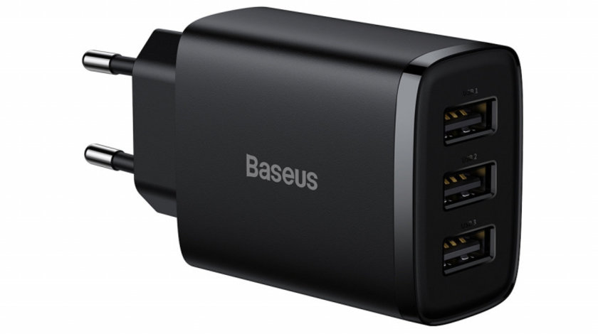 Încărcător Baseus Compact 3x USB 17W Negru (CCXJ020101)