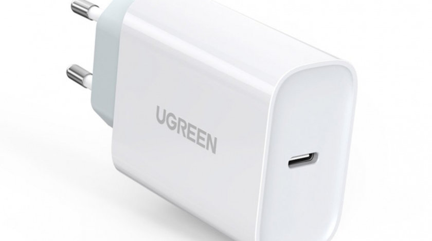 Încărcător Rapid USB Ugreen Tip C Cu Putere De Livrare 30 W încărcare Rapidă 4.0 Alb (70161)