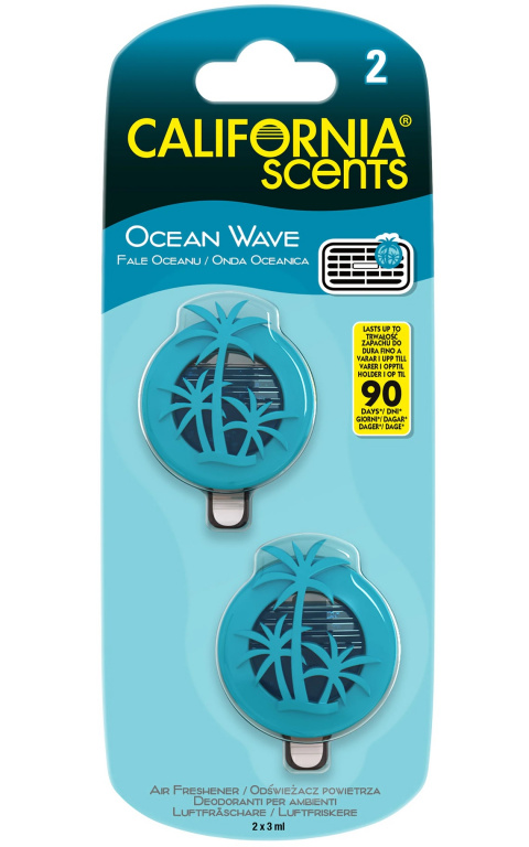 Odorizant California Scents® Vent Mini Membrana Mini Difuzor, 2x3ml Ocean Wave AMT34-039