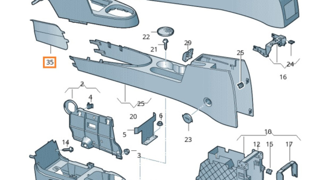 Ornament Capac Consola Centrala Dreapta Oe Volkswagen Caddy 3 2004-2015 1T186307482V