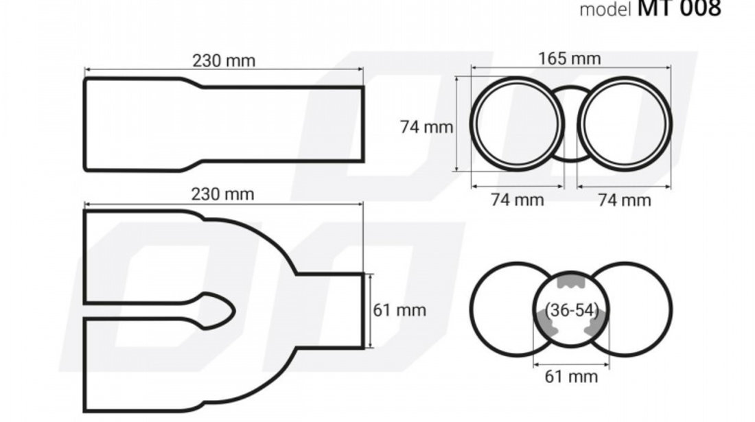 Ornament toba esapament din otel inoxidabil MT 008 AVX-AM01308