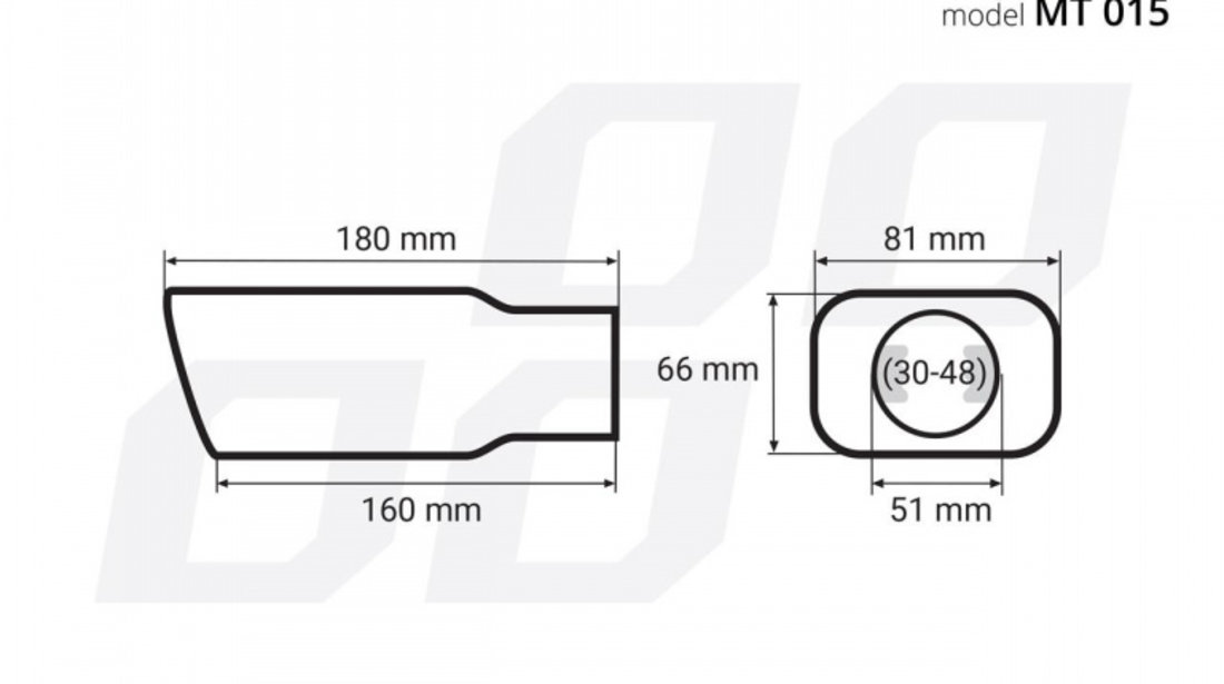 Ornament toba esapament din otel inoxidabil MT 015 AVX-AM01315