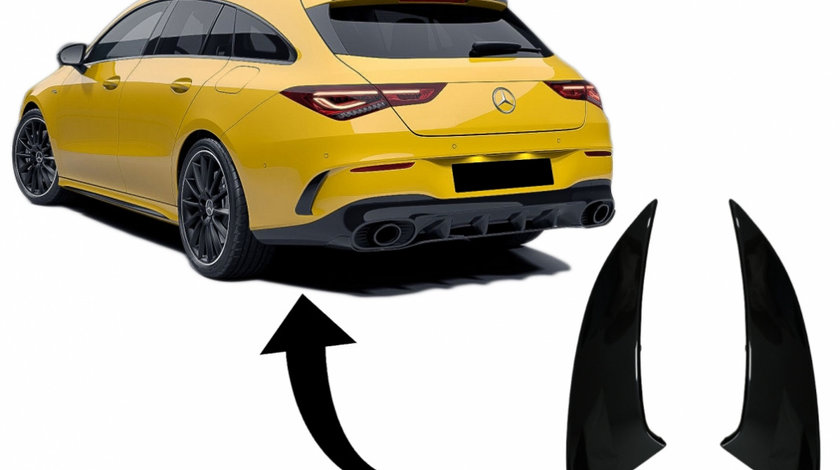 Ornamente Bara Spate Flapsuri compatibil cu Mercedes CLA Shooting Brake X118 CLA Coupe C118 (2019-up) Negru Lucios 45S Design RFOBW118