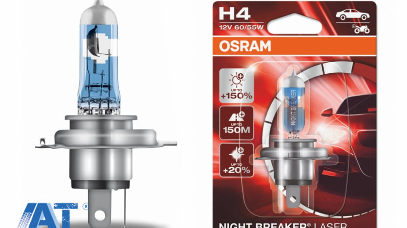 OSRAM Night Breaker Laser H4 64193NL-01BF 12V 60/55W 1 Bec Blister Auto Halogen +150%