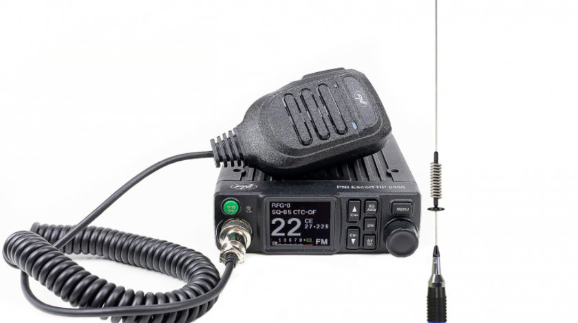 Pachet Statie radio CB PNI Escort HP 8900 ASQ, 12-24V + Antena CB PNI S75 cu baza magnetica PNI-PACK112