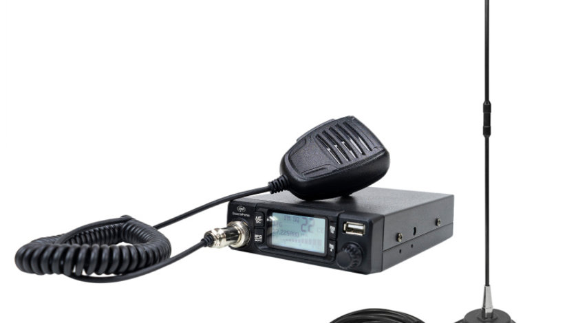 Pachet Statie radio CB PNI Escort HP 9700 USB si Antena CB PNI Extra 40 cu baza magnetica, alimentare 12V / 24V, mufa de bricheta inclusa PNI-PACK102