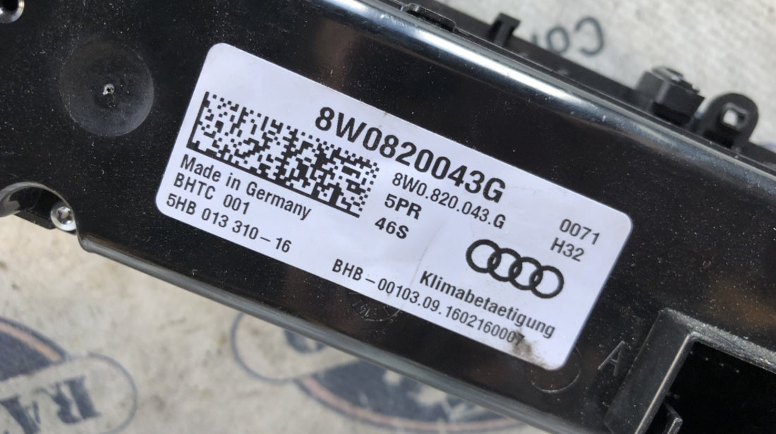 Panou comandă climă Audi A4 B9 2016, 8W0820043G