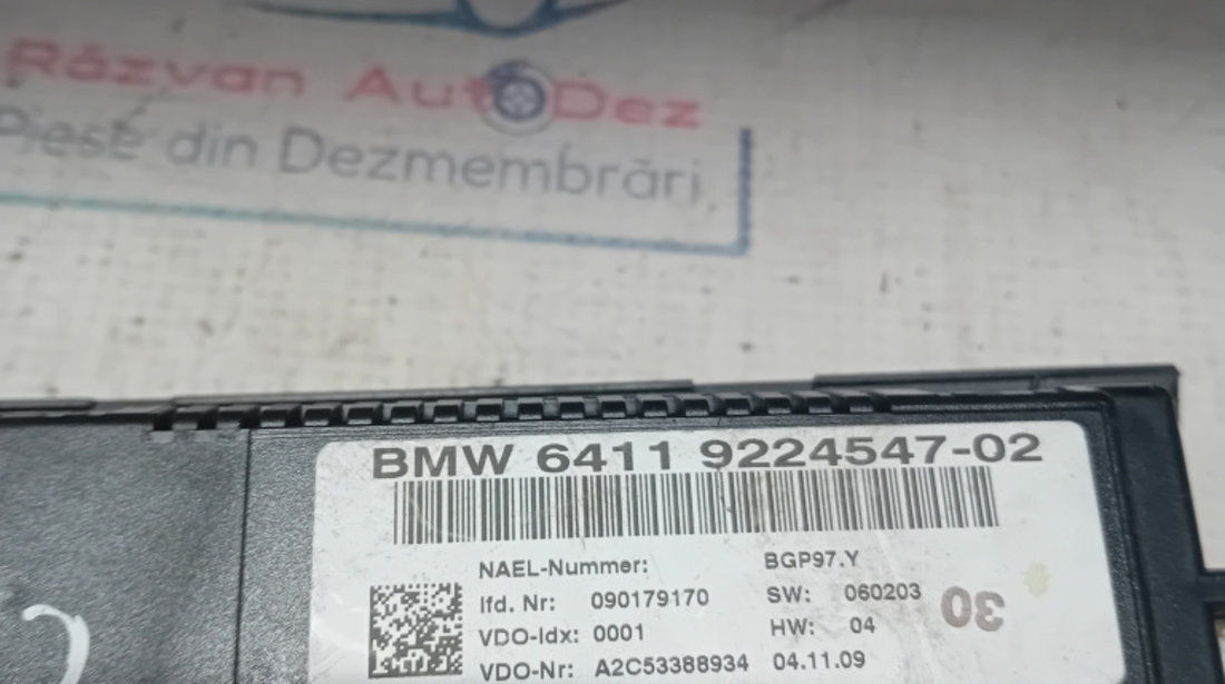 Panou comandă climă BMW Seria 3 E92 2010, 922454702