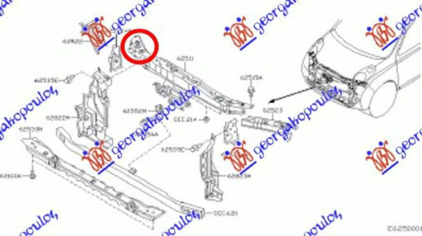 Panou Trager - Nissan Micra (K12) 2002 , 62511-Ax630