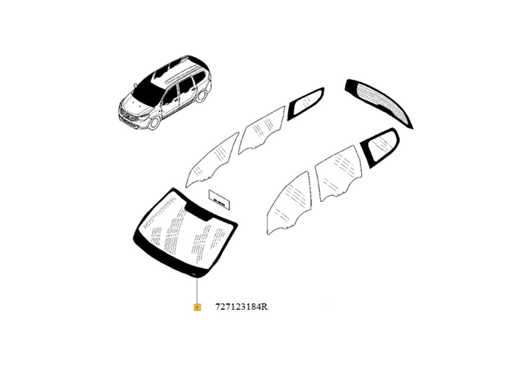 Parbriz Dacia Dokker Van NOU 727123184R 727127011R OE