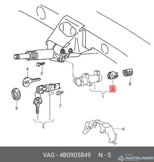 Parte electrica contact Volkswagen Transporter T5 (7H) Bus 2008 1.9 TDI OEM 4B0905849