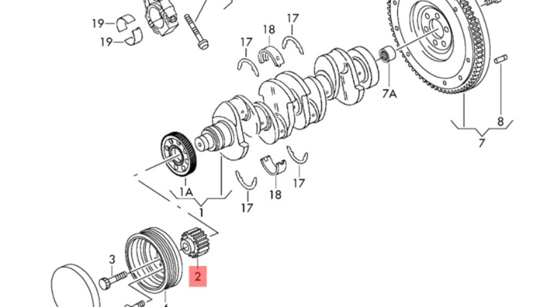 Pinion vibrochen Audi A4 B8 (8K) Avant 2011 2.0 TDI OEM 045105263A