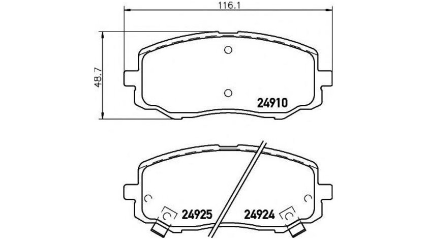 Placute frana Hyundai i20 (PB, PBT) 2008-2016 #2 0986494491