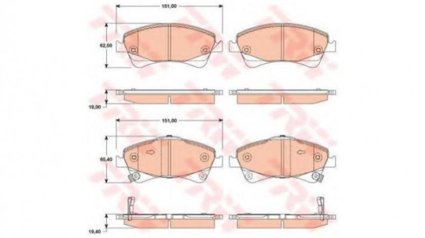 Placute frana Toyota AURIS (NRE15_, ZZE15_, ADE15_, ZRE15_, NDE15_) 2006-2016 #3 0252420419W