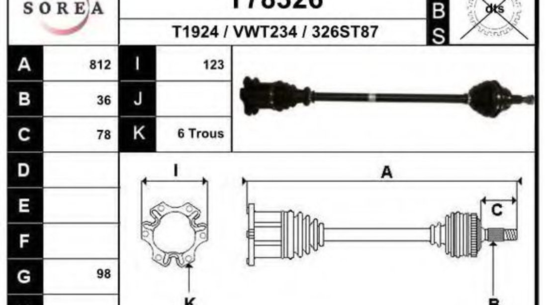 Planetara AUDI A3 (8L1) (1996 - 2003) EAI T78326 piesa NOUA