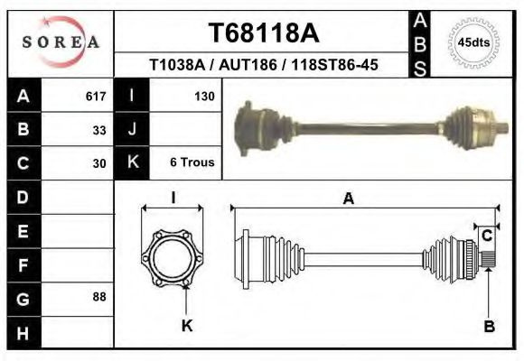 Planetara AUDI A4 Avant (8D5, B5) (1994 - 2001) EAI T68118A piesa NOUA