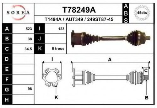 Planetara AUDI A4 Avant (8ED, B7) (2004 - 2008) EAI T78249A piesa NOUA