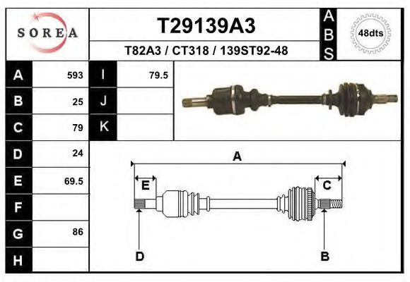 Planetara CITROEN XSARA Cupe (N0) (1998 - 2005) EAI T29139A3 piesa NOUA