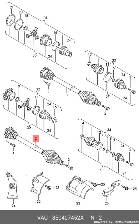 Planetara dreapta fata Audi A4 8E 2002 2003 1.8 T AVJ OEM 8E0407452X