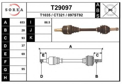 Planetara FIAT SCUDO (272, 270) (2007 - 2016) EAI T29097 piesa NOUA