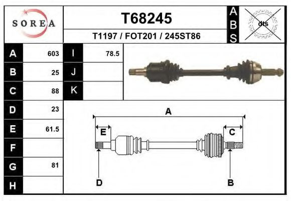 Planetara FORD FIESTA IV (JA, JB) (1995 - 2002) EAI T68245 piesa NOUA