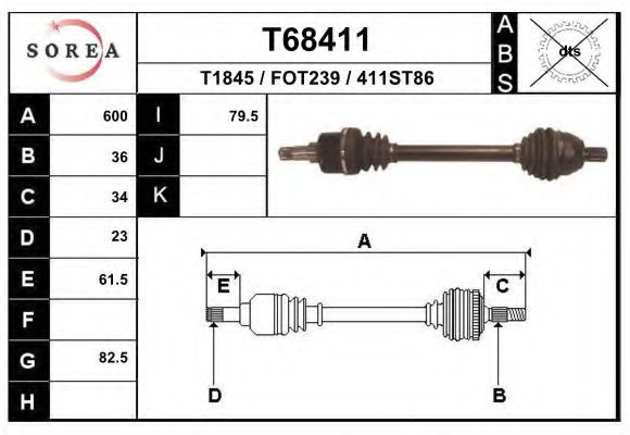 Planetara FORD FOCUS C-MAX (2003 - 2007) EAI T68411 piesa NOUA